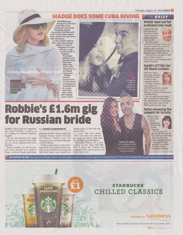 2016 - August - Metro - UK - Madge does some cuba diving