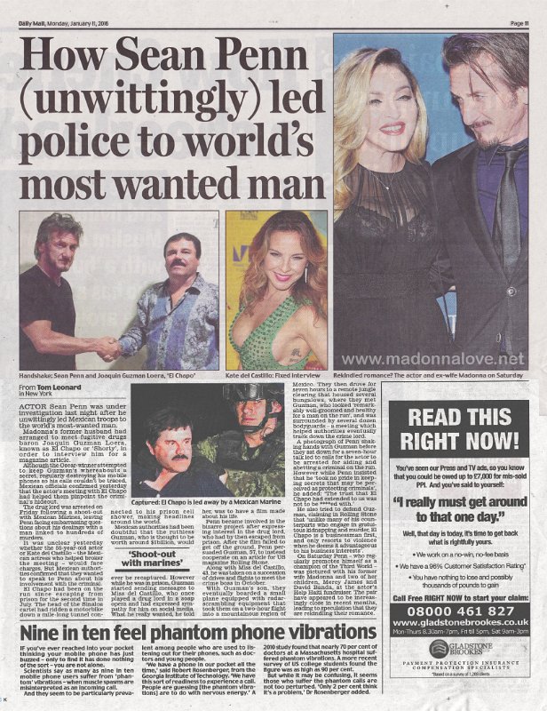 2016 - January - Daily Mail - UK - How Sean Penn (unwittingly) led police to world's most wanted man