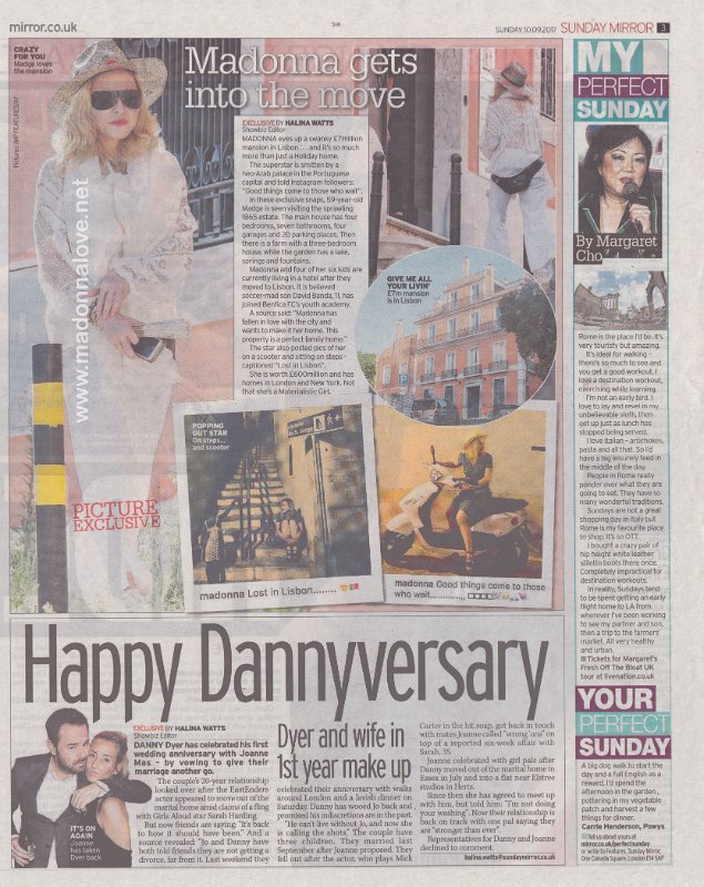 2017 - September - Sunday Mirror - UK - Madonna gets into the move