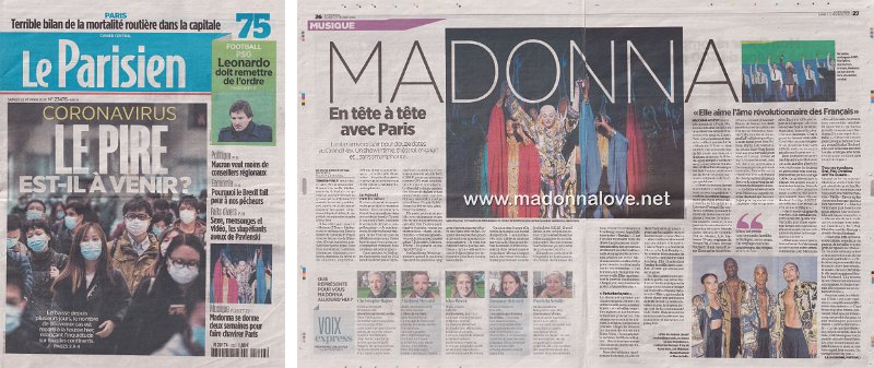 2020 - February - Le Parisien - Madonna en tete a tete avec Paris - France