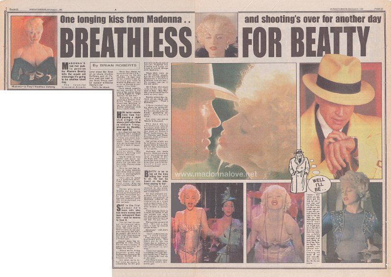 1990 - February - Sunday Mirror - UK - Breathless for Beatty