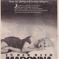 1991 - Unknown month - Unknown newspaper - Sweden - Madonna. Som du aldrig sett henne tidigare. (In bed with Madonna advertisement)