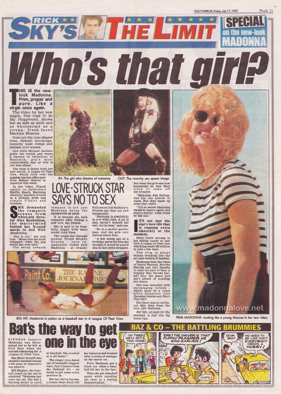 1992 - July - Daily Mirror - UK - Who's that girl