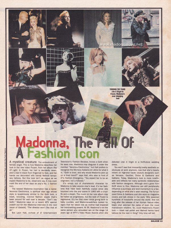 1998 - Unknown month - Galaxie - Unknown country - Madonna the fall of a fashion icon