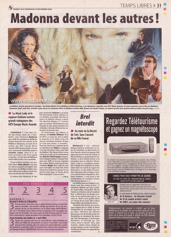 2000 - November - DH - Belgium - Madonna devant les autres