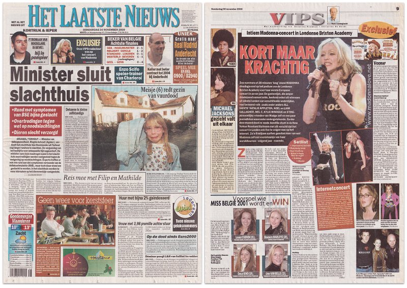 2000 - November - Het Laatste Nieuws - Belgium - Kort maar krachtig