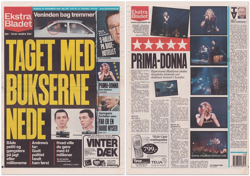 2000 - November - Ekstra Bladet - Denmark - Oplev Madonna live i London