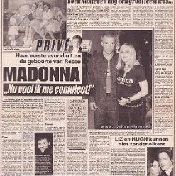 2000 - September - Telegraaf - Holland - Madonna - Nu voel ik me compleet!