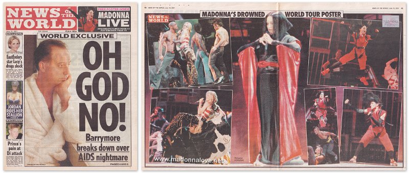 2001 - June - News of the world - UK - Madonna's drowned word tour poster