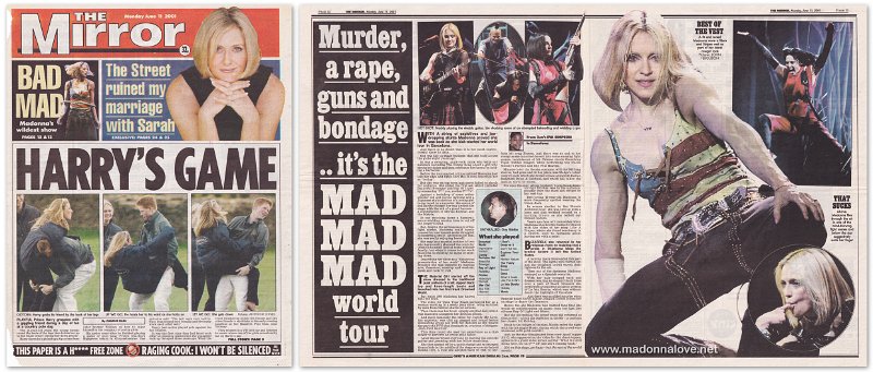 2001 - June - The Mirror - UK - It's the mad mad mad world tour
