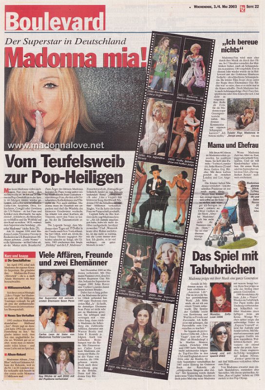 2003 - April - TZ - Germany - Der superstar in Deutschland Madonna mia!
