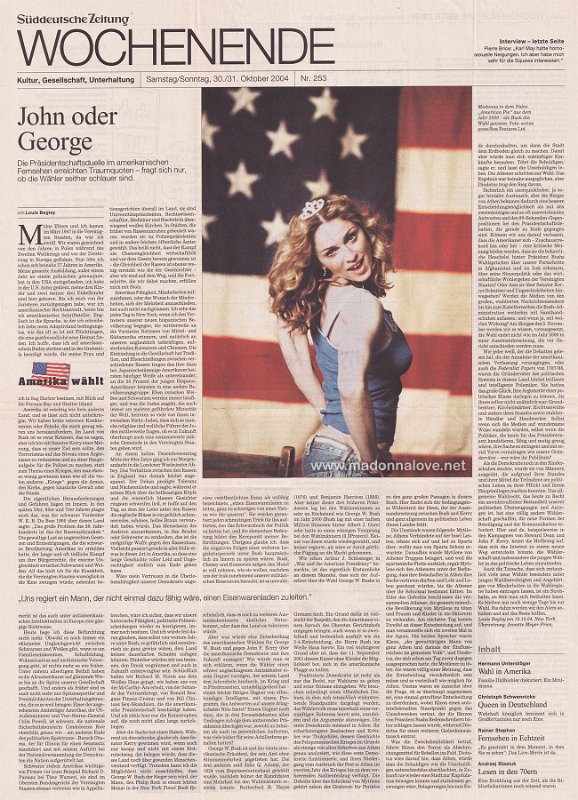 2004 - October - Suddeutsche Zeitung - Germany - John oder George