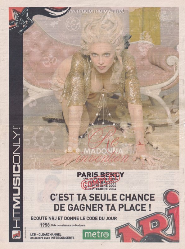 2004 - June - Metro - France - Re-invention tour NRJ contest advertisement