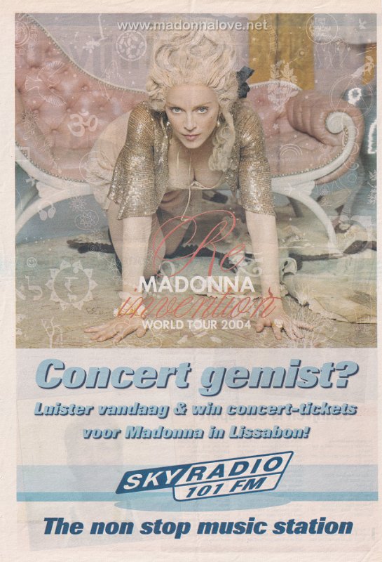 2004 - September - Metro - Holland - Re-invention tour Sky Radio contest advertisement