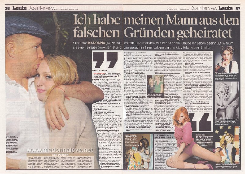 2005 - November - Bild am Sonntag - Germany - Ich habe meinen mann aus den falschen grunden geheiratet