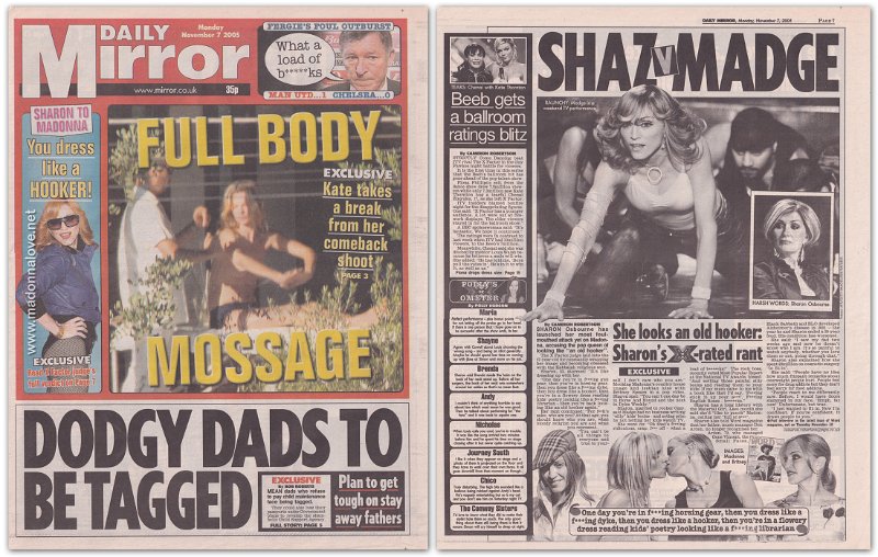 2005 - November - Daily Mirror - UK - Shaz vs Madge