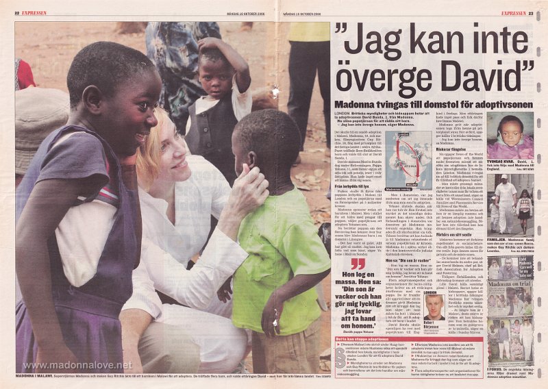 2006 - October - Expressen - Sweden - Jag kan inte overge David