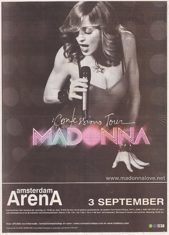 2006 - April - Telegraaf - Holland - Confessions Tour Amsterdam advertisement