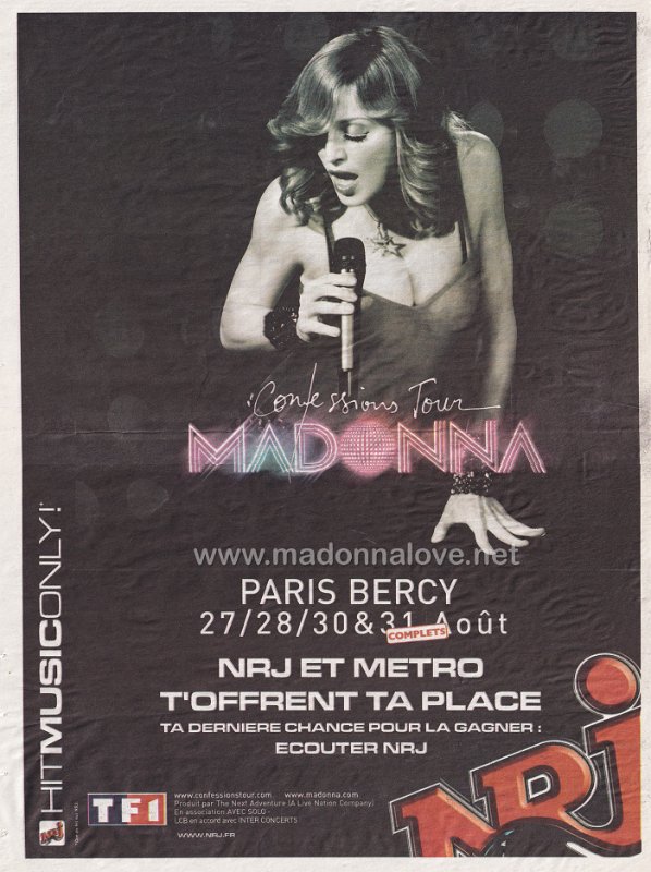 2006 - August - Metro - France - NRJ et Metro t'offrent te place (Confessions tour advertisement)
