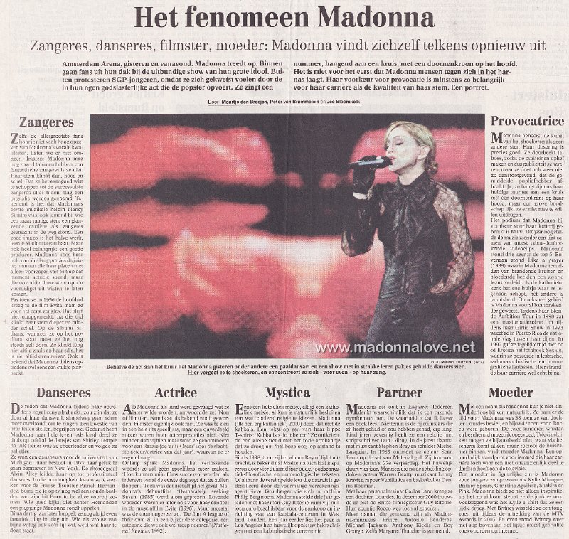 2006 - September - Dagblad Tubantia - Holland - Het fenomeen Madonna