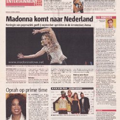 2006 - April - Metro - Holland - Madonna komt naar Nederland