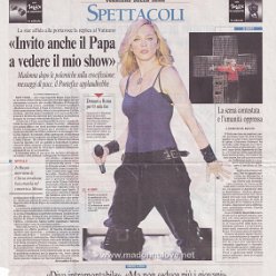 2006 - August - Corriere della sera - Italy - Invito anche il papa a vedere il mio show