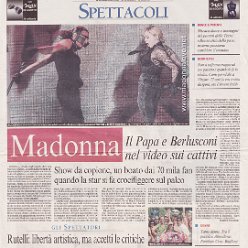 2006 - August - Corriere della sera - Madonna il papa e Berlusconi nel video sui cattivi