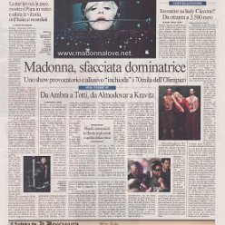 2006 - August - Il messaggero - Italy - Madonna sfacciata dominatrice