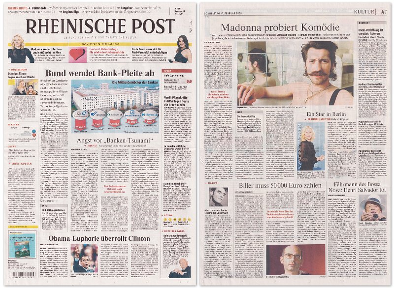 2008 - February - Rheinische Post - Germany - Madonna probiert Komodie