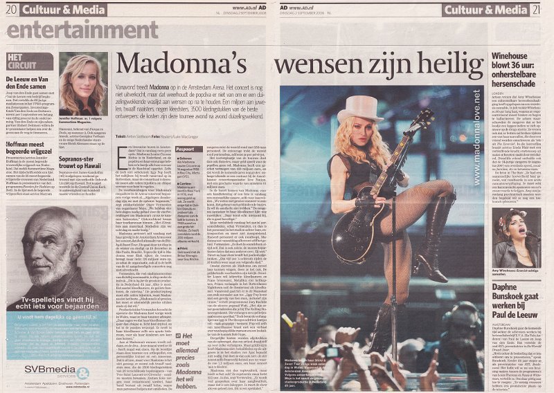 2008 - September - Algemeen Dagblad - Holland - Madonna's wensen zijn heilig