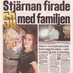 2008 - August - Aftondbladet - Sweden - Stjarnan firade 50 med familjen