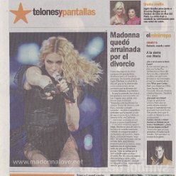 2008 - March - Clarin (Espectaculos) - Argentina - Madonna quedo arruinada por el divorcio