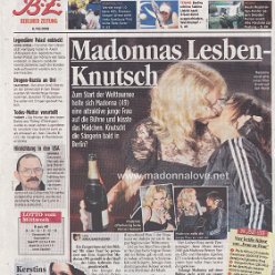 2008 - May - Berliner Zeitung - Germany - Madonnas lesben-knutsch