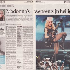 2008 - September - Algemeen Dagblad - Holland - Madonna's wensen zijn heilig