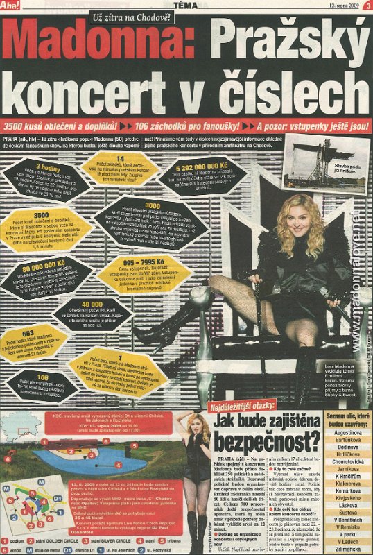 2009 - August - Aha - Czech Republic - Madonna Prazsky koncert v cislech