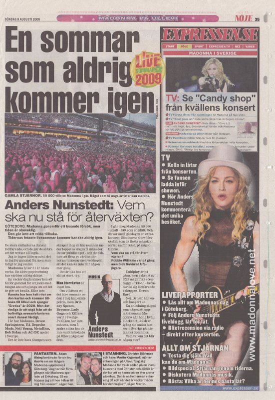 2009 - August - Expressen - Sweden - En sommar som aldrig kommer igen