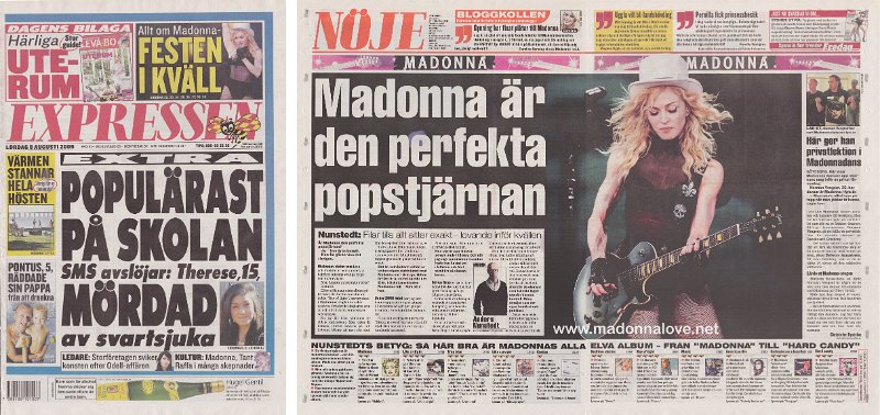 2009 - August - Expressen - Sweden - Allt om Madonna (part 1) - Madonna ar den perfekta popstjarnan