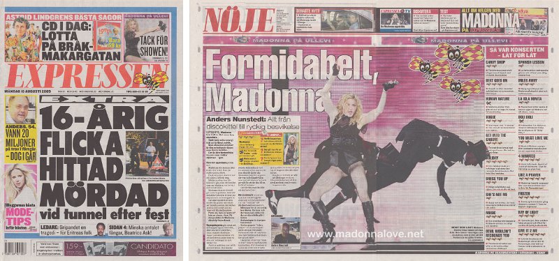 2009 - August - Expressen - Sweden - Tack for showen (part 1) - Formidabelt Madonna