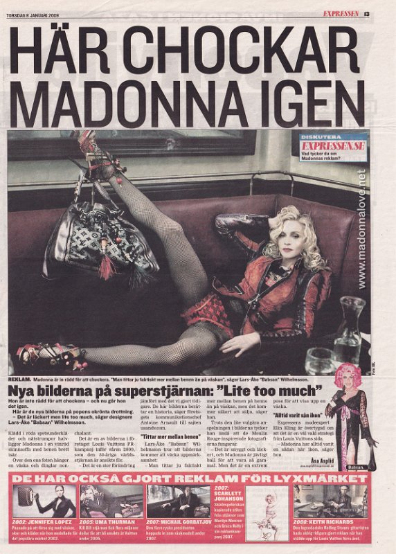 2009 - January - Expressen - Sweden - Har chockar Madonna igen