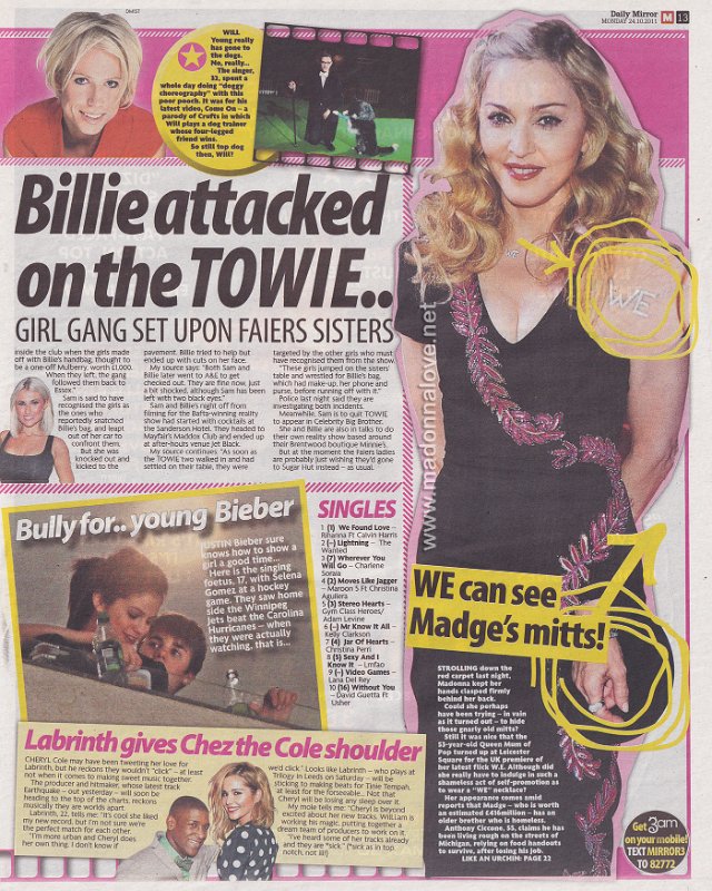 2011 - October - Daily Mirror - UK - WE can see Madge's mitts!