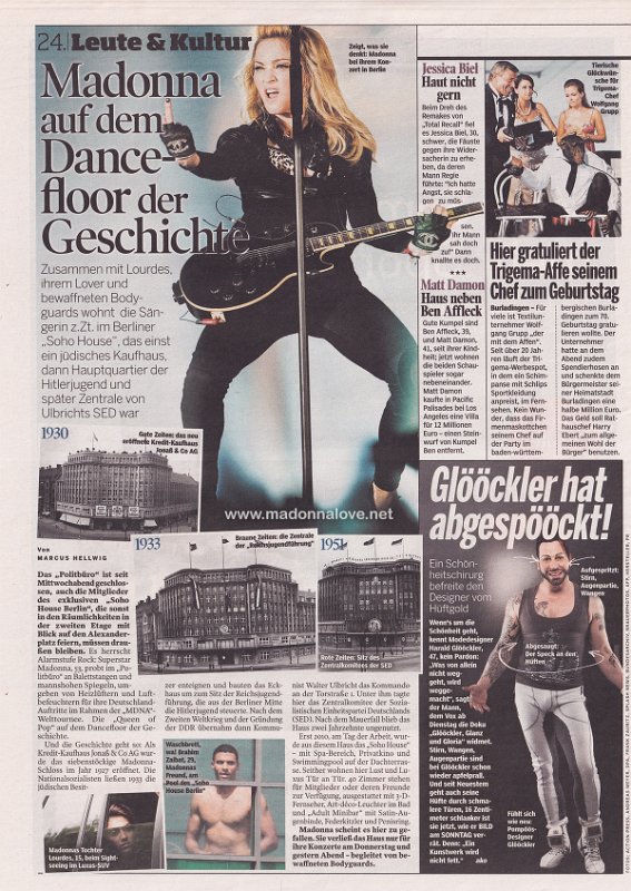 2012 - July - BILD am Sonntag - Germany - Madonna auf dem Dancefloor der Geschichte