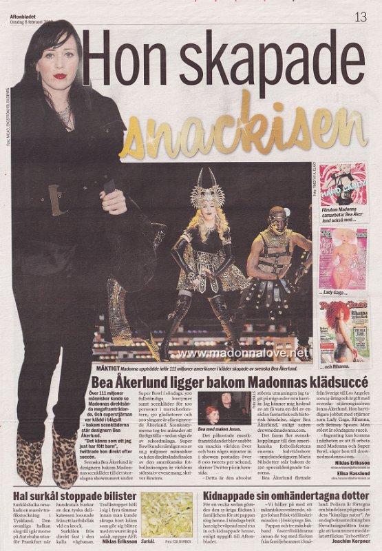 2012 - February - Aftonbladet - Sweden - Hon skapade snackisen