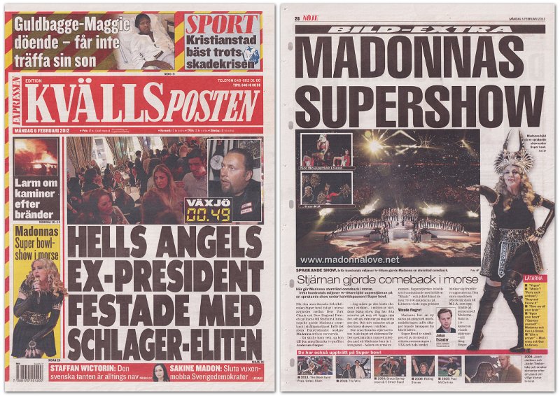 2012 - February - Kvalls Posten - Sweden - Madonnas supershow