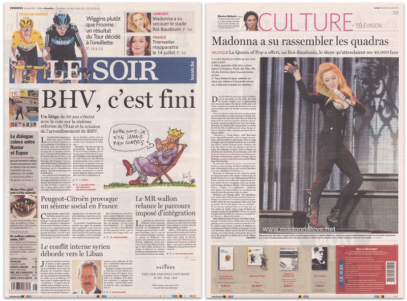 2012 - July - Le Soir - Belgium - Madonna a su rassembler les quadras