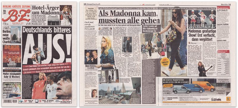 2012 - June - Berliner Zeitung - Germany - Als Madonna kam, mussten alle gehen