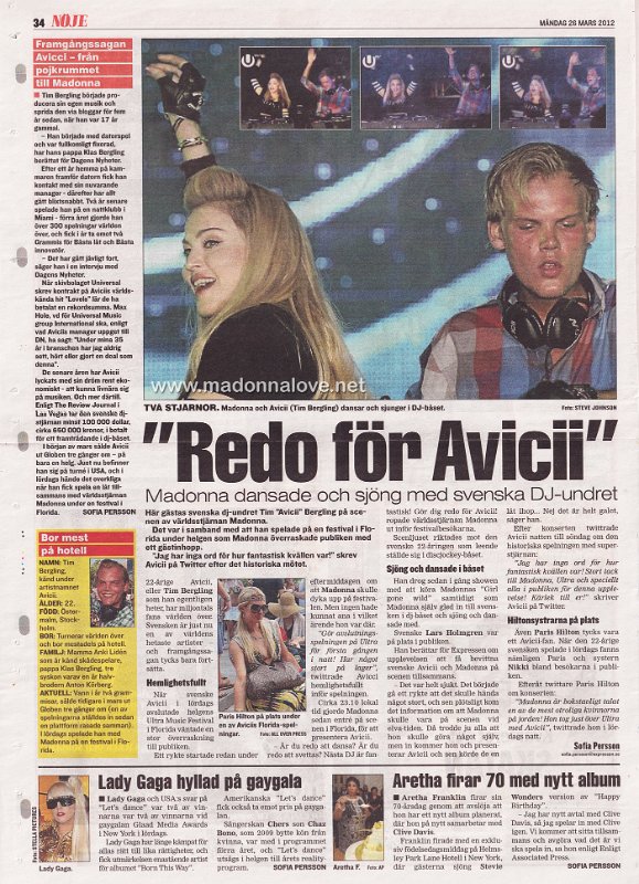 2012 - March - Expressen - Sweden - Redo for Avicii