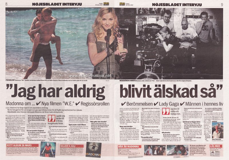 2012 - March - Nojes Bladet - Sweden - Jag har aldrig blivit alskad sa