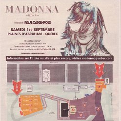 2012 - August - Le journal de montreal - Canada - MDNA Tour Quebec advertisement