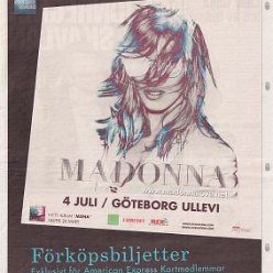 2012 - February - Expressen - Sweden - MDNA Tour American Express presale advertisement