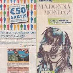 2012 - February - Telegraaf - Holland - MDNA Tour Amsterdam advertisement